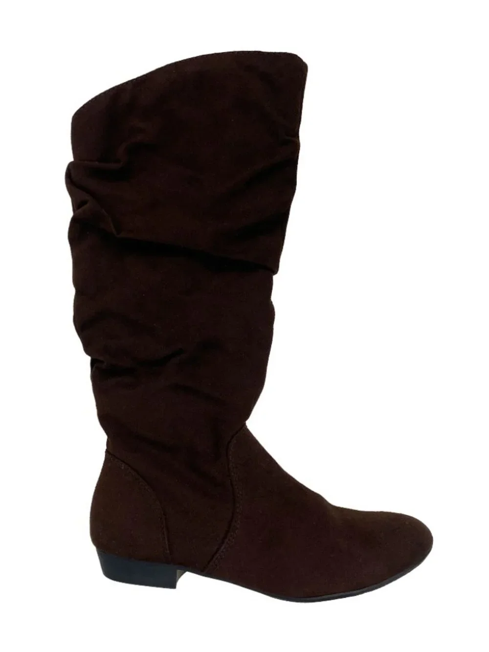 Lower East Side Brown Slouch Faux Suede Riding Boots Size 5.5